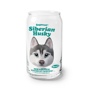 Howl the Siberian Husky TypeFace Beer Can Glass