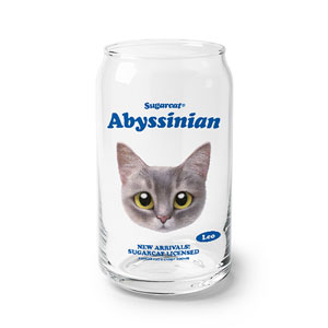 Leo the Abyssinian Blue Cat TypeFace Beer Can Glass