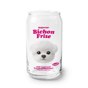 Louis the Bichon Frise TypeFace Beer Can Glass