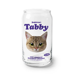 Lulu the Tabby cat TypeFace Beer Can Glass