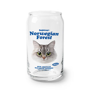 Miho the Norwegian Forest TypeFace Beer Can Glass