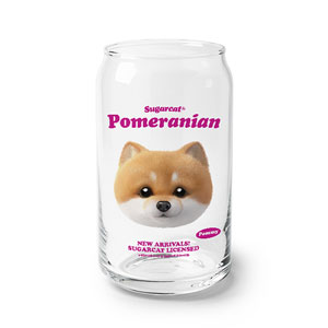Pommy the Pomeranian TypeFace Beer Can Glass