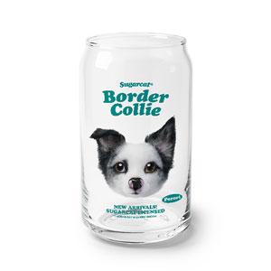 Porori the Border Collie TypeFace Beer Can Glass