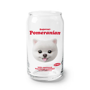 QiuQiu the Pomeranian TypeFace Beer Can Glass