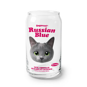 Sarang the Russian Blue TypeFace Beer Can Glass