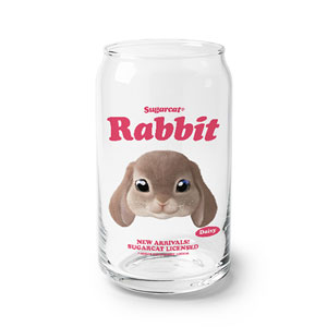 Daisy the Rabbit TypeFace Beer Can Glass