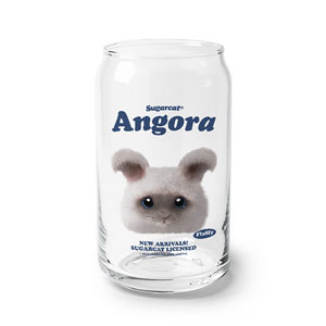 Fluffy the Angora Rabbit TypeFace Beer Can Glass