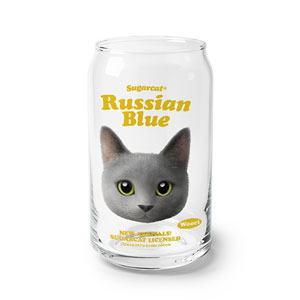 Woori the Russian Blue TypeFace Beer Can Glass