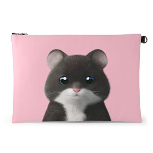 Hamlet the Hamster Leather Clutch (Flat)