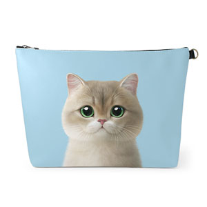 Christmas the British Shorthair Leather Clutch (Triangle)