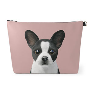 Franky the French Bulldog Leather Clutch (Triangle)