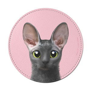 Cong the Cornish Rex Leather Coaster