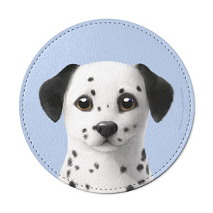 Dali the Dalmatian Leather Coaster