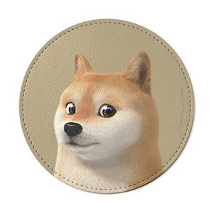 Doge the Shiba Inu (GOLD ver.) Leather Coaster