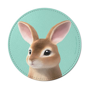 Haengbok the Rex Rabbit Leather Coaster