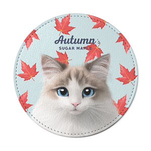 Autumn the Ragdoll’s Sugar Maple Leather Coaster