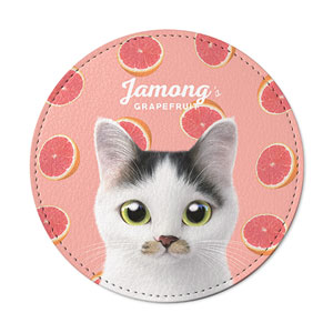 Jamong&#039;s Grapefruit Leather Coaster