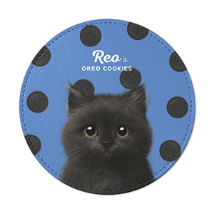 Reo the Kitten&#039;s Oreo Leather Coaster