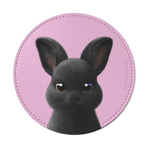 Black Jack the Rabbit Leather Coaster