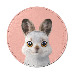 Bunny the Mountain Hare Leather Coaster