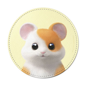 Hamjji the Hamster Leather Coaster