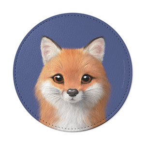 Maple the Red Fox Leather Coaster