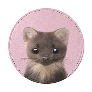 Minky the American Mink Leather Coaster