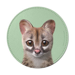 Musk the Genet Cat Leather Coaster