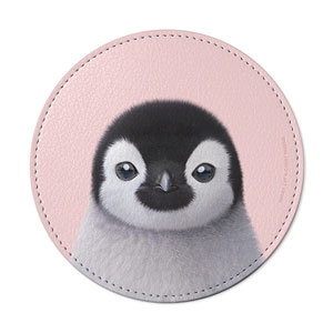 Peng Peng the Baby Penguin Leather Coaster