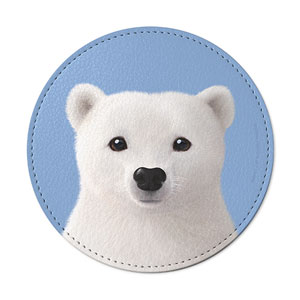 Polar the Polar Bear Leather Coaster