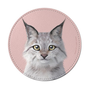 Wendy the Canada Lynx Leather Coaster