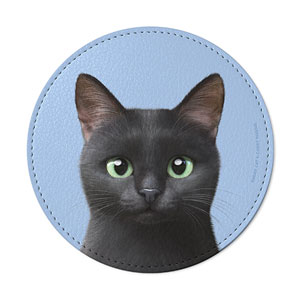 Zoro the Black Cat Leather Coaster