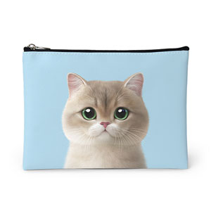 Christmas the British Shorthair Leather Pouch (Flat)