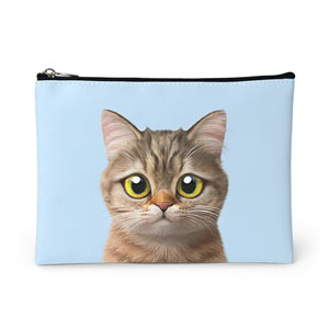 Leo the British Shorthair Leather Pouch (Flat)