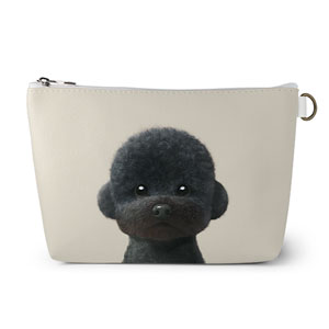 Cola the Medium Poodle Leather Pouch (Triangle)