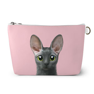 Cong the Cornish Rex Leather Pouch (Triangle)