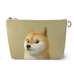 Doge the Shiba Inu (GOLD ver.) Leather Pouch (Triangle)