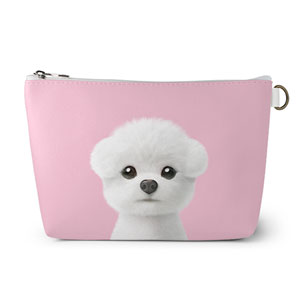 Louis the Bichon Frise Leather Pouch (Triangle)