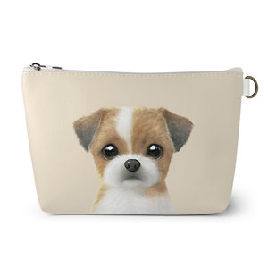 Peace the Shih Tzu Leather Pouch (Triangle)