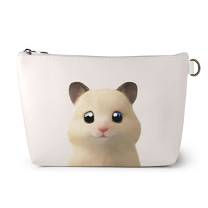Pudding the Hamster Leather Pouch (Triangle)