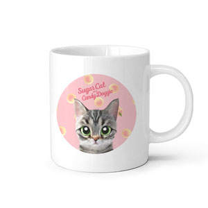 Momo the American shorthair cat’s Peach Script Logo Mug