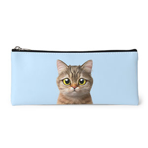 Leo the British Shorthair Leather Pencilcase (Flat)