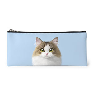 Summer the Norwegian Froest Leather Pencilcase (Flat)