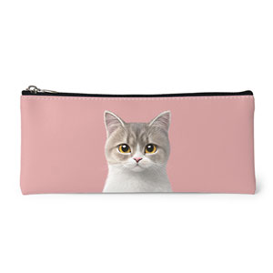 Winter the Munchkin Leather Pencilcase (Flat)