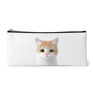 Yuja the British Shorthair Leather Pencilcase (Flat)