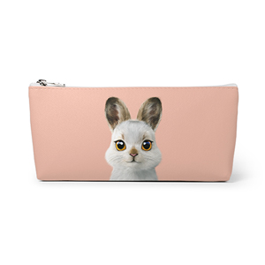 Bunny the Mountain Hare Leather Pencilcase (Triangle)