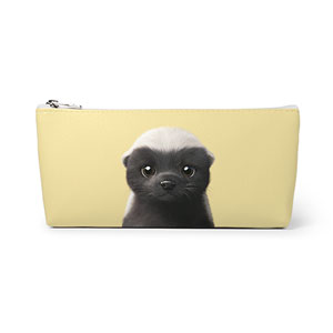 Honey Badger Leather Pencilcase (Triangle)