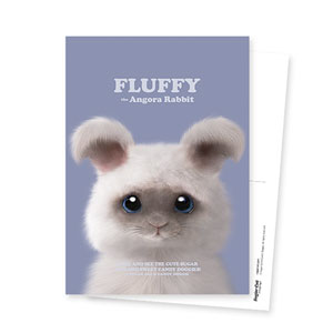 Fluffy the Angora Rabbit Retro Postcard