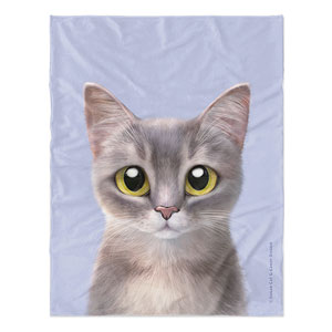 Leo the Abyssinian Blue Cat Soft Blanket