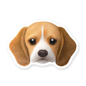 Bagel the Beagle Face Deco Sticker
